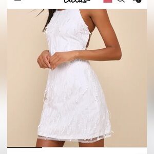 Lulus white fringe dress